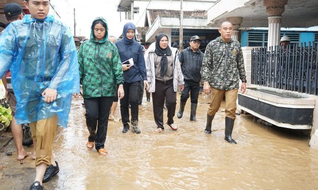 Walikota Bandar Lampung Eva Dwiana Meninjau lokasi terdampak banjir di kecamatan panjang