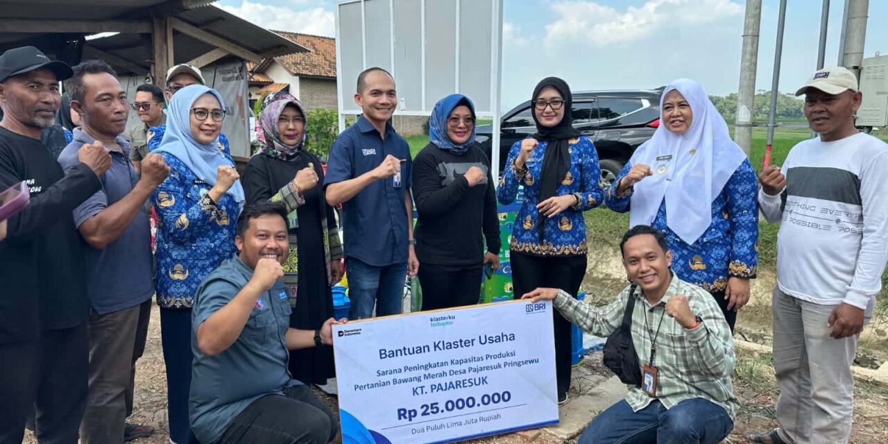 Penyerahan Bantuan Sarana dan Prasarana Klaster Tani Bawang Merah Pajaresuk Perkuat Ketahanan Pangan oleh BRI Kanca Pringsewu