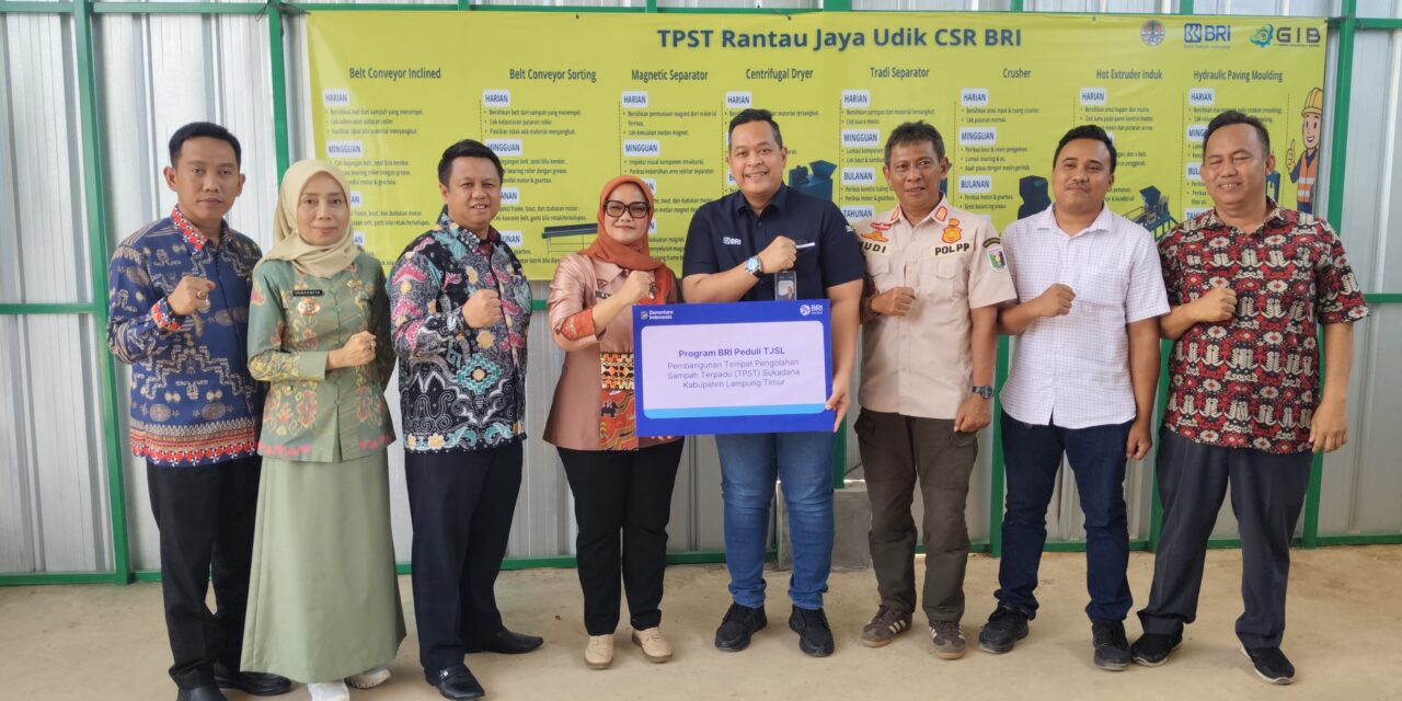 Dukung Lingkungan Berkelanjutan, BRI BO Metro Serahkan TPST Berbasis RDF kepada Pemkab Lampung Timur