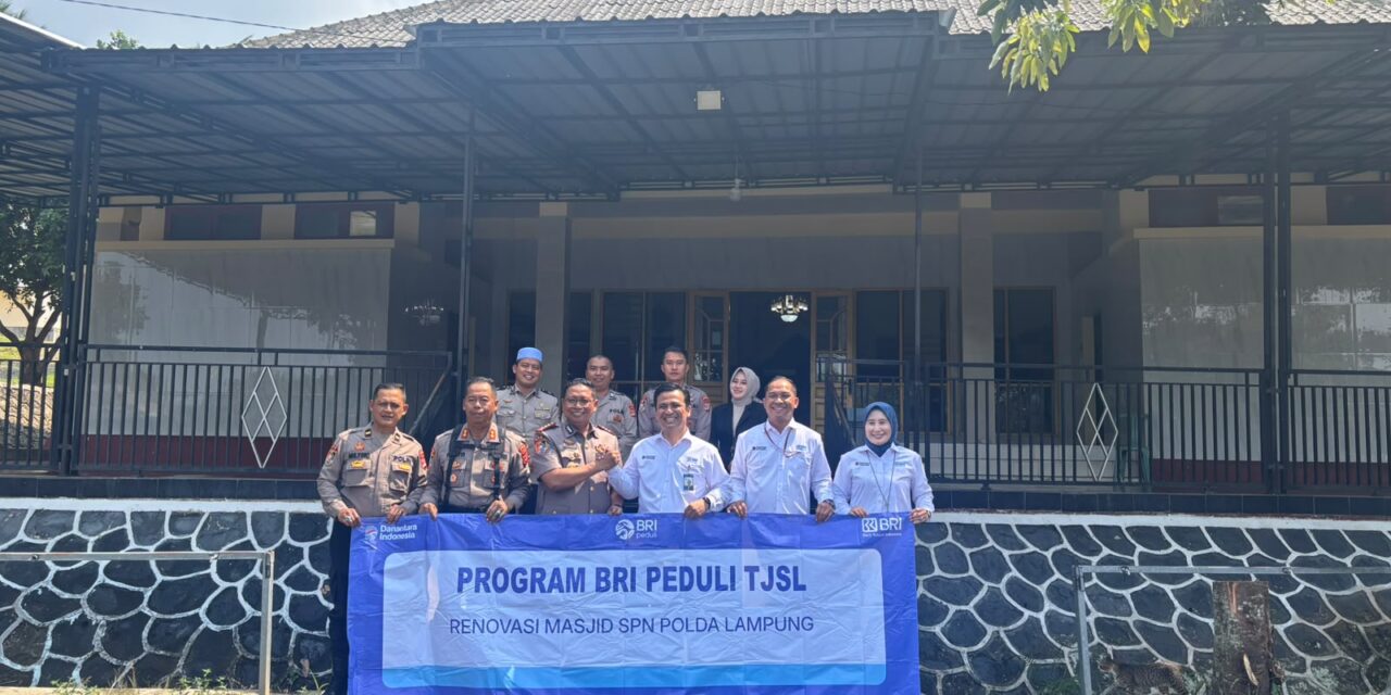 BRI Kanca Teluk Betung Serahkan BRI Peduli Renovasi Masjid SPN Polda Lampung, Wujud Nyata Dukungan terhadap Sarana Ibadah